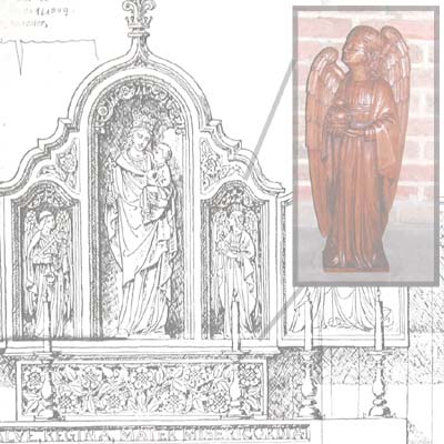 De reconstructie van de engel volgens schets.